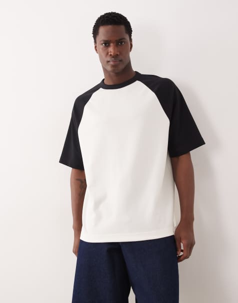 ASOS DESIGN – breatheMAX™ – Oversize-T-Shirt aus schwerem Baumwollmix in Cremeweiß mit farblich abgesetzten Raglanärmeln - view 1