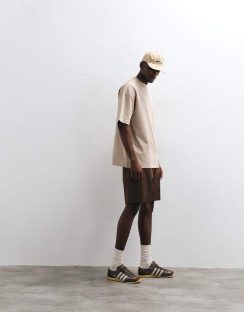 ASOS DESIGN – breatheMAX™ – Oversize-T-Shirt aus schwerem Baumwollmix in Steinbeige - view 1