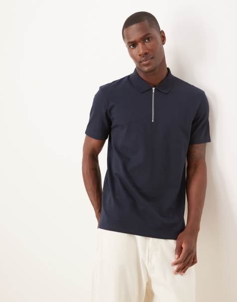 ASOS DESIGN - BreatheMAX™ - Polo épais à fermeture éclair - Bleu marine - view 1