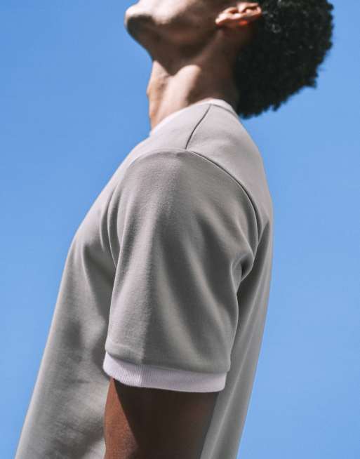 ASOS DESIGN breatheMAX™ regular fit T-shirt with tonal ringer in light green, 3 of 5