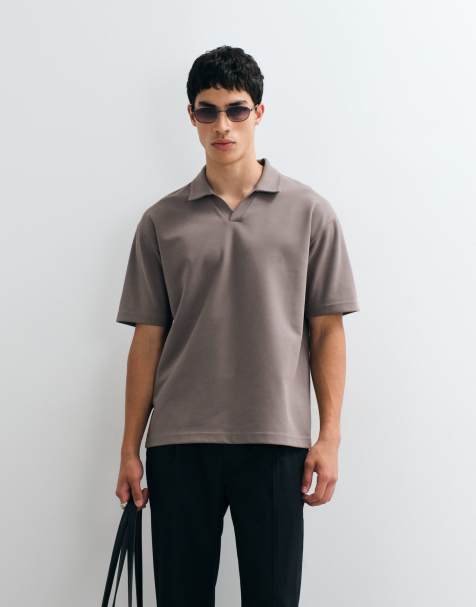 ASOS DESIGN – breatheMAX™ – Relaxed-Fit-Polohemd in Steinbeige - view 1