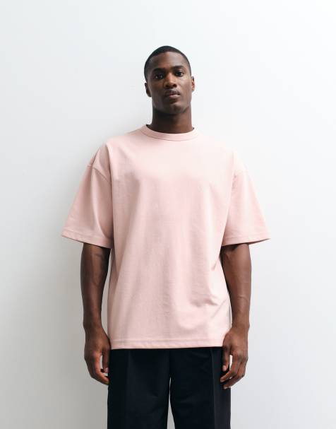 ASOS DESIGN – breatheMAX™ – Rosa, kraftig t-shirt i oversize av bomullsmix - view 1