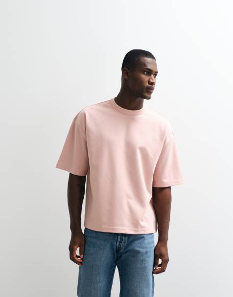 ASOS DESIGN – breatheMAX™ – Rosa, kraftig t-shirt i oversize och bomullsmix med boxig passform - view 1