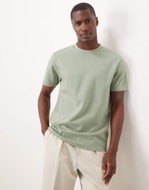 ASOS DESIGN – breatheMAX™ – Salviagrön, kraftig t-shirt i bomullsmix med rund halsringning