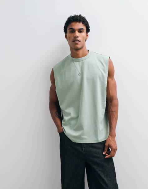 ASOS DESIGN – breatheMAX™ – Schweres Oversize-Tanktop aus Baumwollmix in Hellgrün - view 1