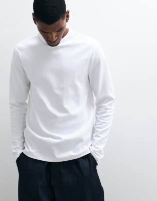 BreatheMAX - Schweres Regular-Fit-Langarmshirt aus Baumwollmix in Weiß Weiß 2XL