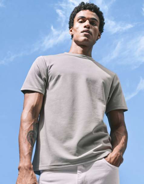 ASOS DESIGN – breatheMAX™ – Szałwiowy gruby T-shirt o regularnym kroju z mieszanki bawełny - view 1