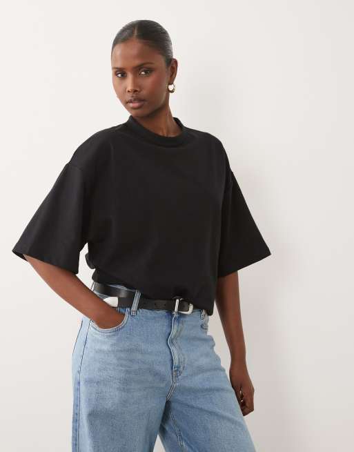 ASOS DESIGN breatheMAX™ T-shirt lunga pesante nera, 2 di 4