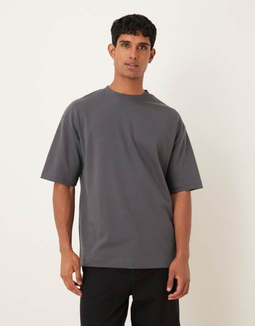 ASOS DESIGN - breatheMAX™ - T-shirt oversize in tessuto pesante misto cotone color antracite