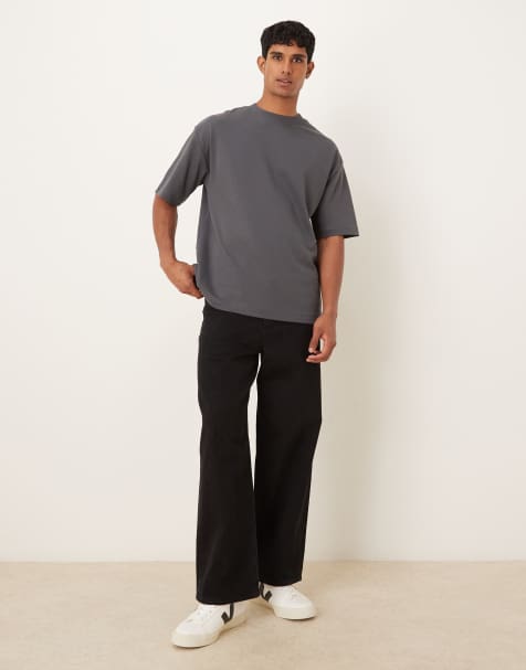 ASOS DESIGN - breatheMAX™ - T-shirt oversize in tessuto pesante misto cotone color antracite - view 1