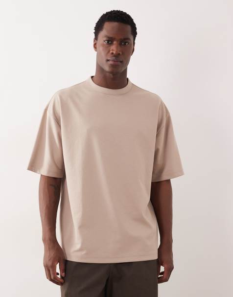 ASOS DESIGN - breatheMAX™ - T-shirt oversize in tessuto pesante misto cotone color pietra - view 1