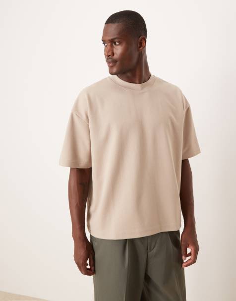 ASOS DESIGN - BreatheMAX™ - T-Shirt oversize squadrata pesante color pietra - view 1