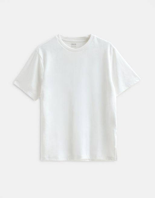 ASOS DESIGN breatheMAX™ T-shirt regular fit in misto cotone bianco, 7 di 9