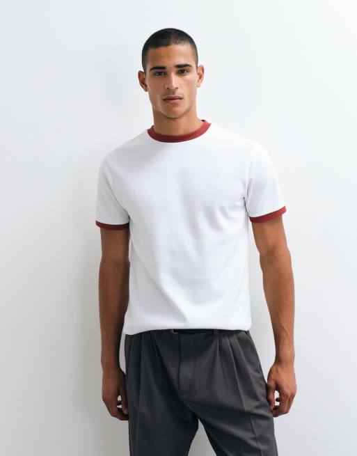ASOS DESIGN breatheMAX T-shirt regular fit w kolorze białym i czerwonym, 4 z 5