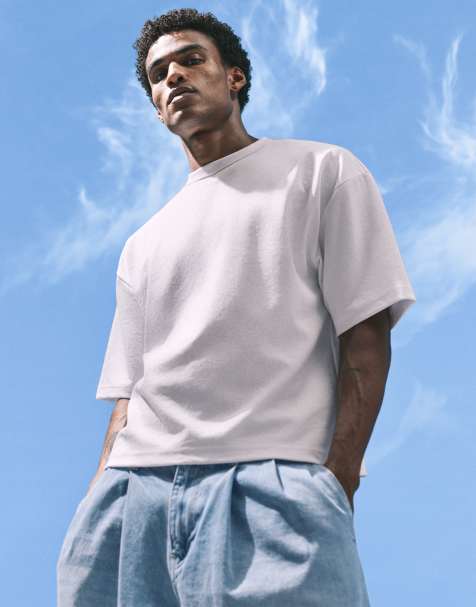 ASOS DESIGN - breatheMAX™ - T-shirt squadrata oversize in misto cotone pesante bianca - view 1