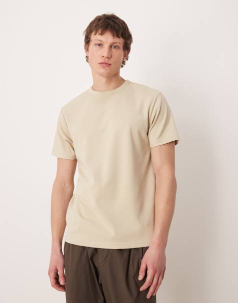 ASOS DESIGN - breatheMAX™ - T-shirt vestibilità classica in misto cotone pesante color pietra - view 1