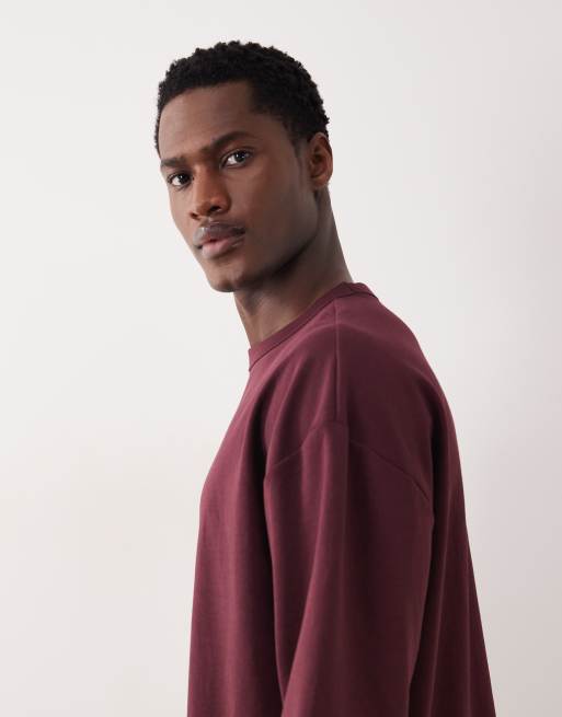ASOS DESIGN – breatheMAX™ – Vinröd, kraftig t-shirt i bomullsmix och oversize, 5 av 5