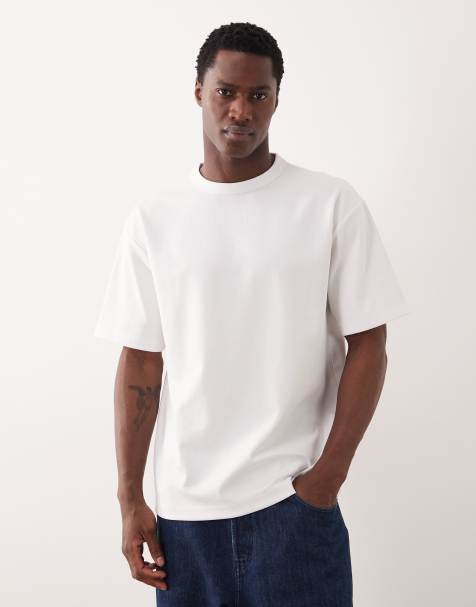 ASOS DESIGN – breatheMAX™ – Vit, kraftig t-shirt i bomullsmix med avslappnad passform - view 1