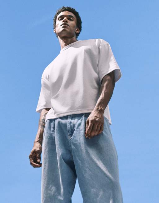 ASOS DESIGN – breatheMAX™ – Vit, kraftig t-shirt i oversize och bomullsmix med boxig passform , 2 av 5