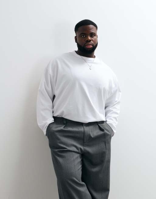 ASOS DESIGN - BreatheMAXTM - Hvid oversized T-shirt med lange ærmer i kraftig bomuldsblanding, 2 af 5