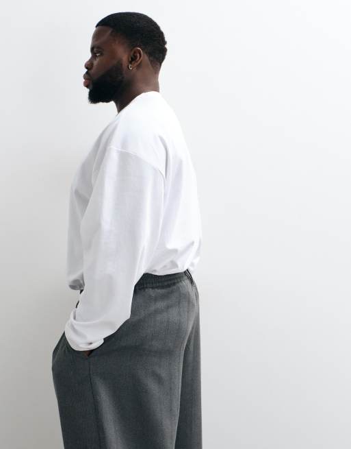 ASOS DESIGN – breatheMAXTM – Vit, kraftig, oversize t-shirt i bomullsmix med långa ärmar, 5 av 5