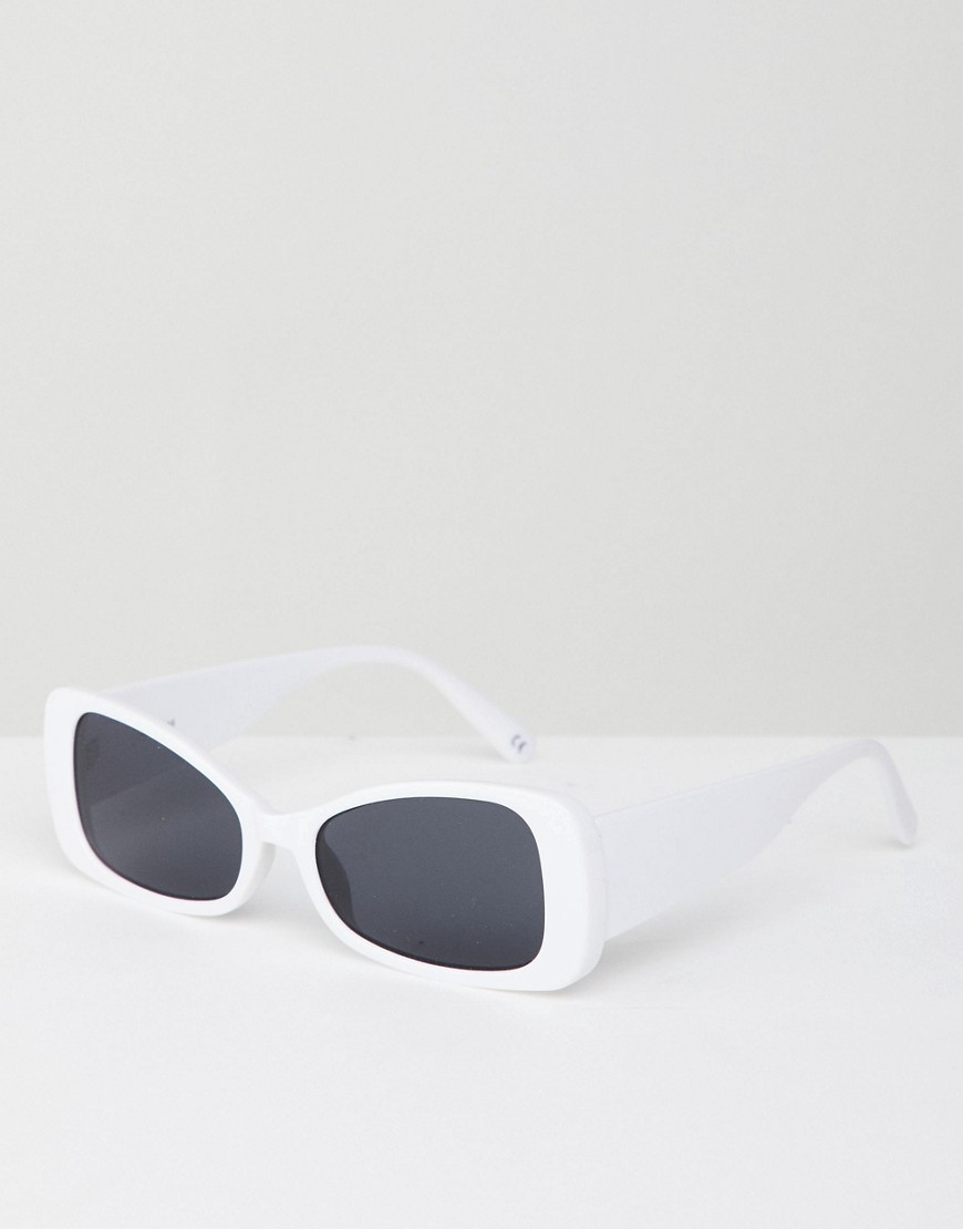 ASOS DESIGN – Breda fyrkantiga solglasögon-Vit