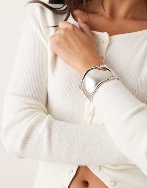 ASOS DESIGN - Brede armband in zilverkleur - view 1