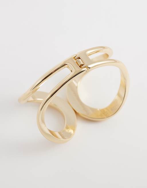 ASOS DESIGN - Brede armband met abstracte vorm in goudkleur, 2 van 3