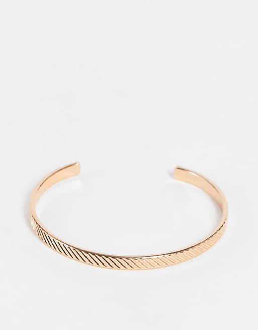 ASOS DESIGN - Brede armband met textuur in goudkleur