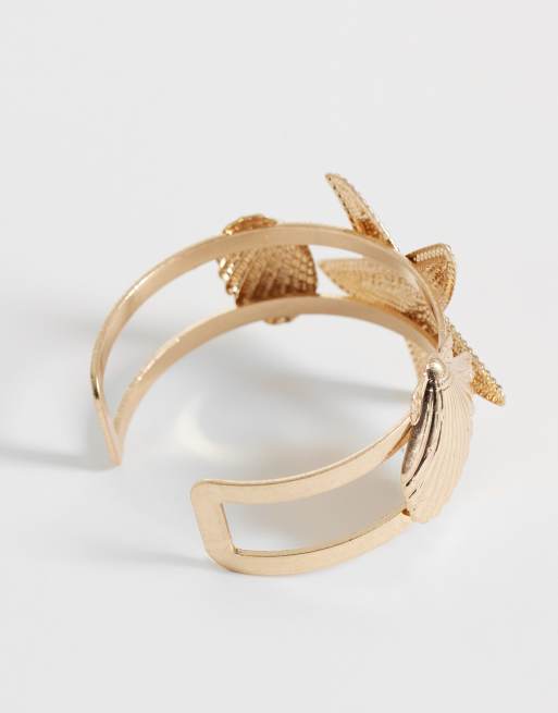 ASOS DESIGN - Brede armband met zeelevenmotief in goudkleur, 3 van 3