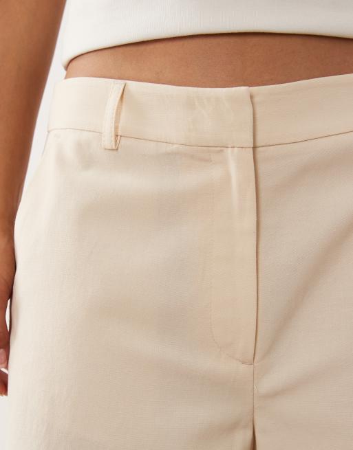 ASOS DESIGN brede ben rene bermudashorts i råhvid, 5 af 5