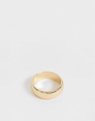 ASOS DESIGN - Brede goudkleurige ring
