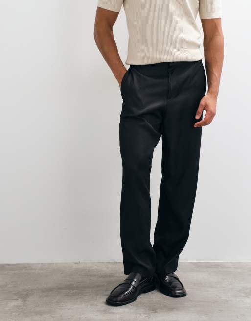 ASOS DESIGN brede habitbukser i sort denimlook, 2 af 5