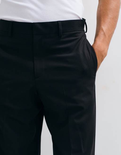 ASOS DESIGN brede habitbukser i sort twill, 2 af 5