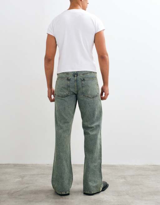 ASOS DESIGN brede jeans med svaj i mellemvask blå, 3 af 5