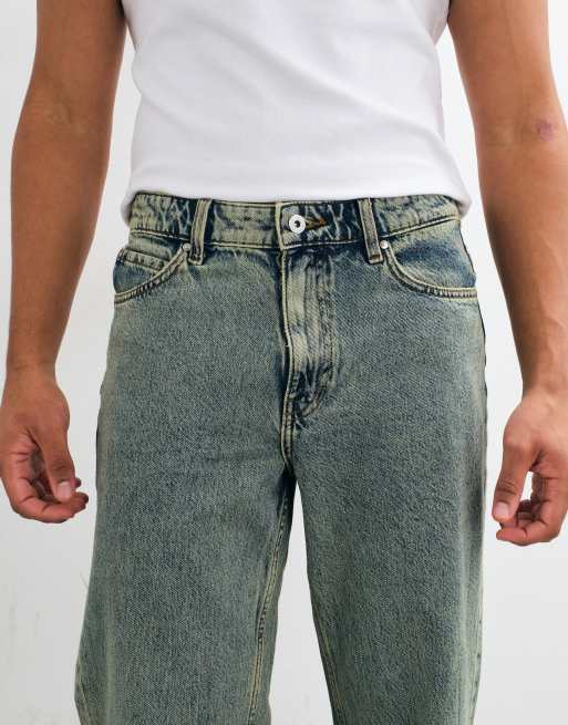 ASOS DESIGN brede jeans med svaj i mellemvask blå, 4 af 5