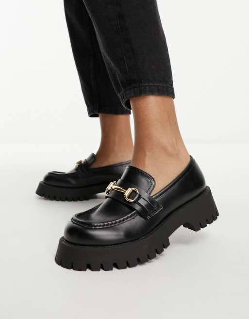 ASOS DESIGN - Brede Pasvorm - Masterpiece - Loafers met dikke zool in zwart, 4 van 4