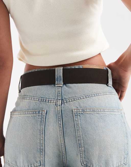 ASOS DESIGN - Brede taille- en heupriem met vierkante gesp in chocoladebruin, 3 van 3