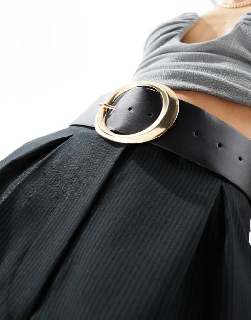 ASOS DESIGN - Bredt taljebælte med ovalt guldfarvet spænde , 3 af 4