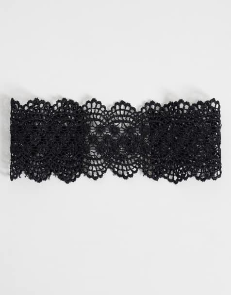 ASOS DESIGN breite Choker-Kette in schwarzer Spitze - view 1