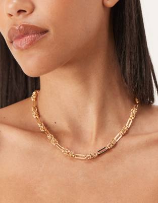 ASOS DESIGN - Breite Halskette in Goldoptik-Goldfarben