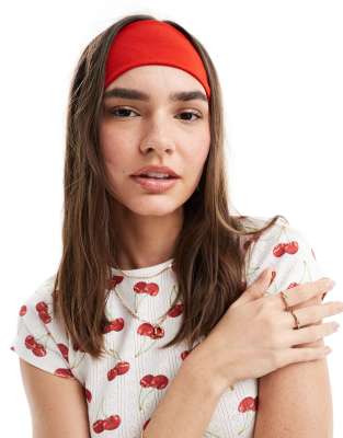 ASOS DESIGN - Breites Haarband aus Jersey in Rot