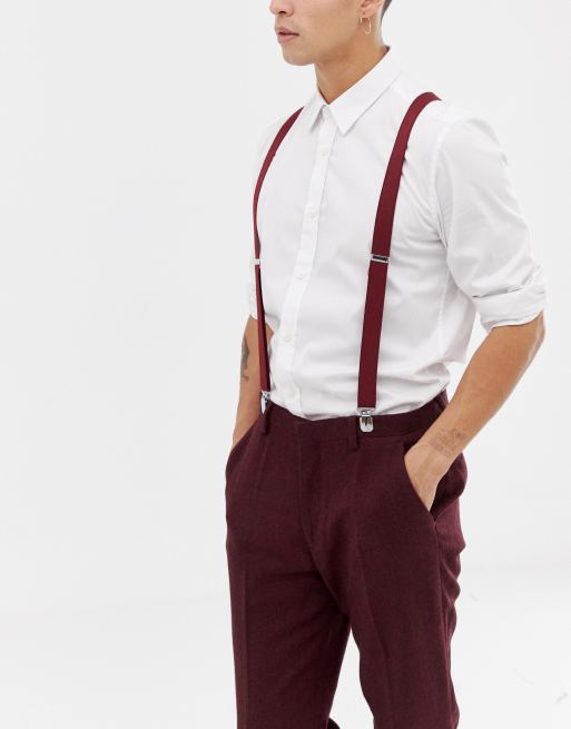 ASOS DESIGN Bretelles pour tenue de mariage Bordeaux ASOS