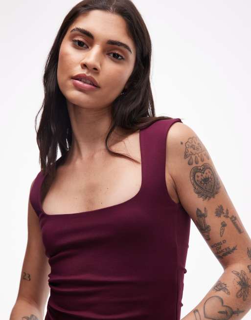 ASOS DESIGN - Bærfarvet top i ponte med rund hals - Del af sæt, 3 af 4