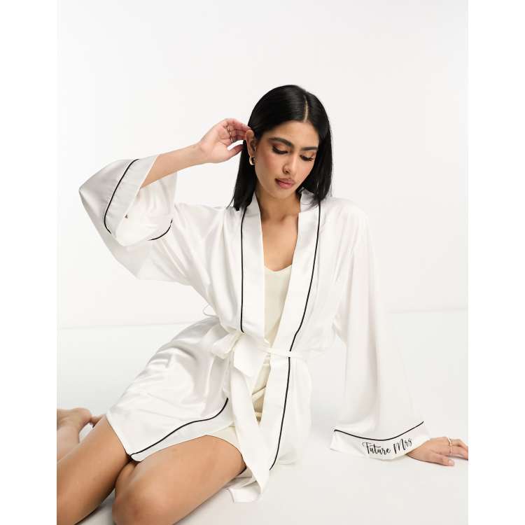 Satin Robe - White – Maydn Beauty