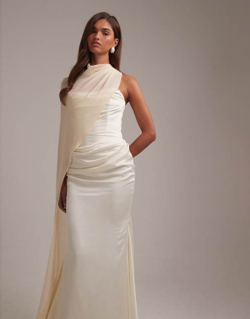 fitted lace wedding dress Rent ASOS DESIGN Allover Sequin Corset Bandeau Maxi Dress With Split Detail  In Petrol Blue