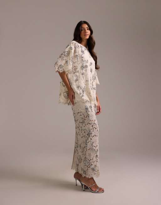 ASOS DESIGN Bridal – Koronkowy top ze zdobieniem, 2 z 5