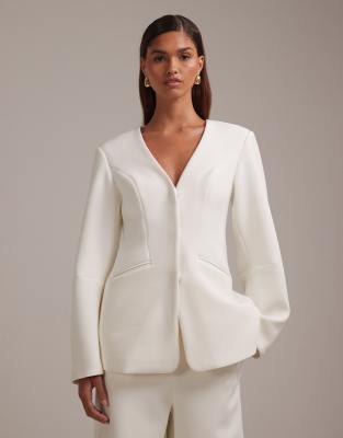 Asos Design Bridal Structured Blazer In White