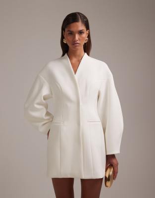 ASOS DESIGN bridal structured blazer mini dress in ivory | ASOS