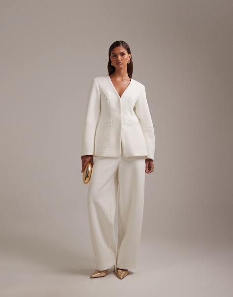 ASOS DESIGN bridal tailored co-ord in ivory - view 1